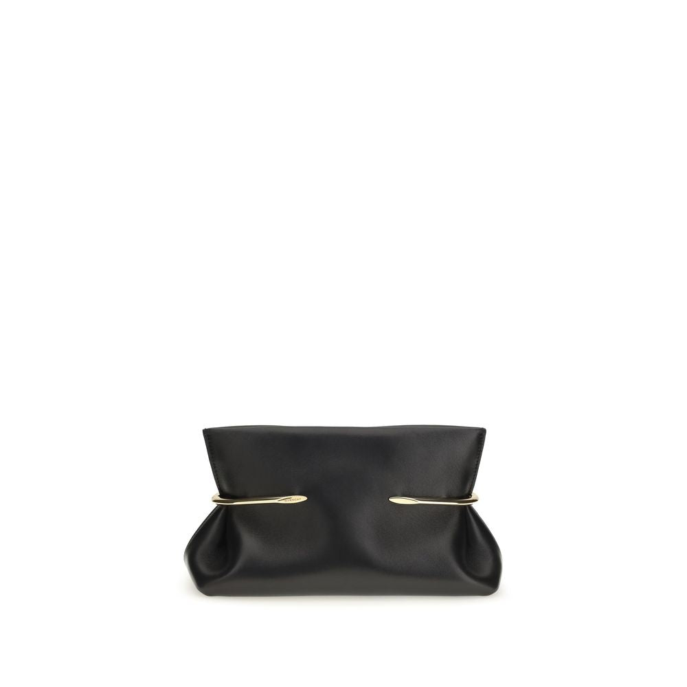 Givenchy Black Napa Leather Pinch Clutch Bag