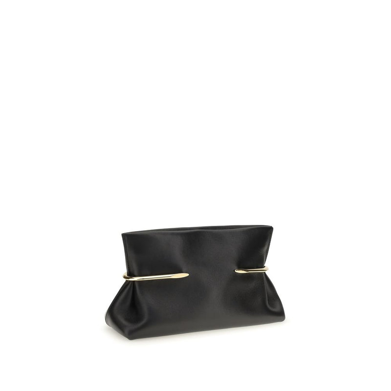 Givenchy Black Napa Leather Pinch Clutch Bag