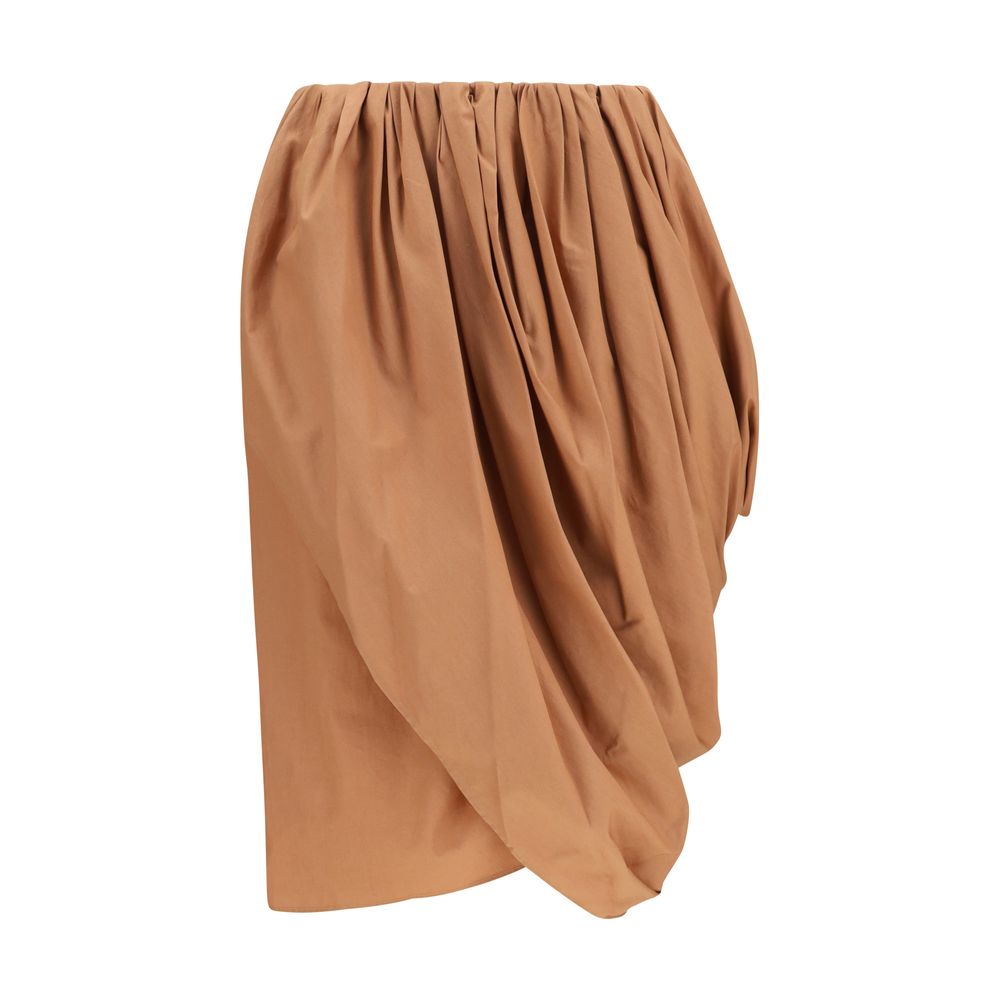 Chloé Beige Cotton Midi Skirt - Elegant Wrap Design