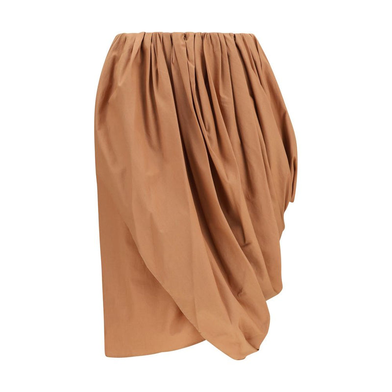 Chloé Beige Cotton Midi Skirt - Elegant Wrap Design