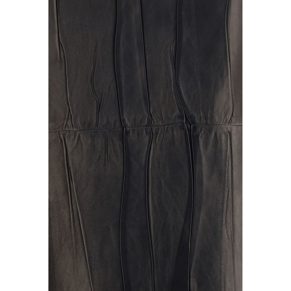 Ermanno Scervino Black Lambskin Midi Skirt for Women