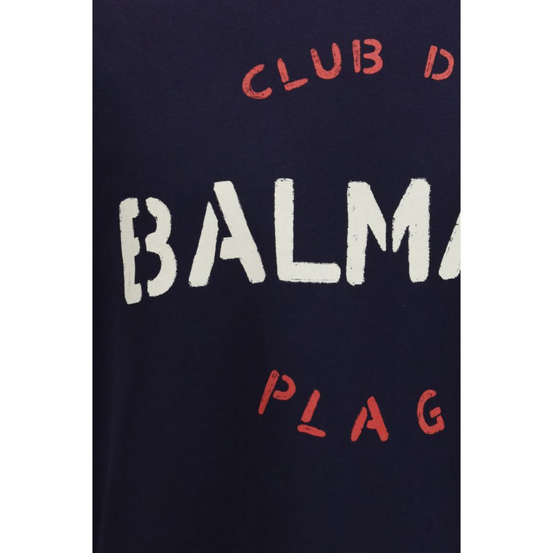 Sweatshirt Balmain Club en Coton Bleu pour Homme