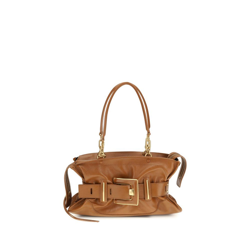 Balmain Brown Calf Leather Bos Taurus Handbag - Elegant Design