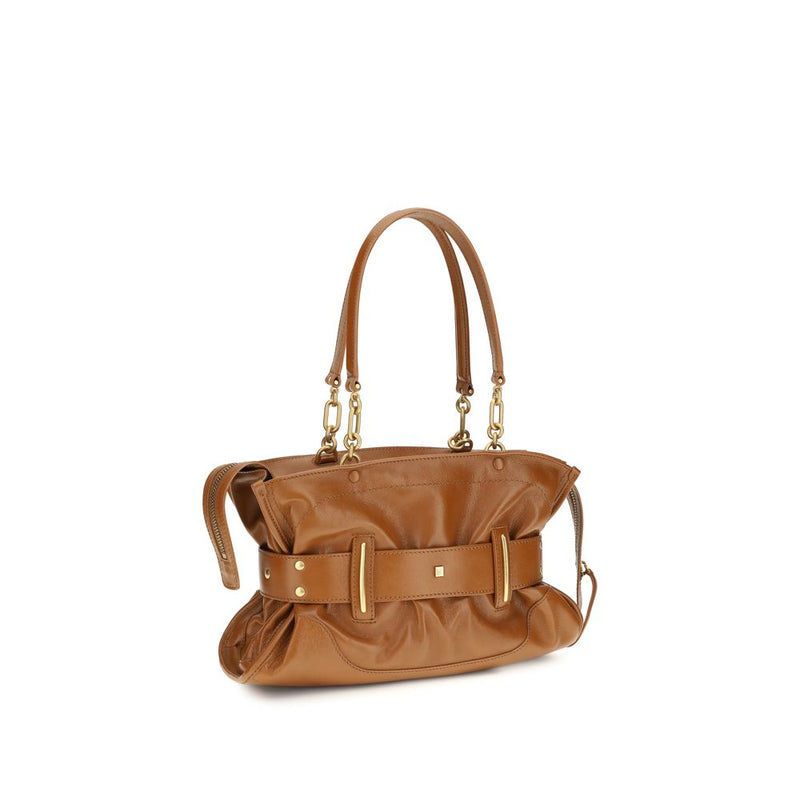 Balmain Brown Calf Leather Bos Taurus Handbag - Elegant Design