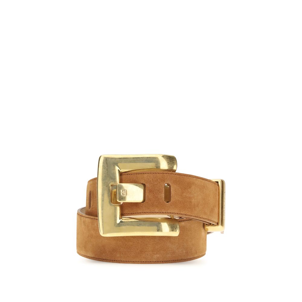 Ceinture Balmain marron en cuir de veau (Bos Taurus) modèle Regular