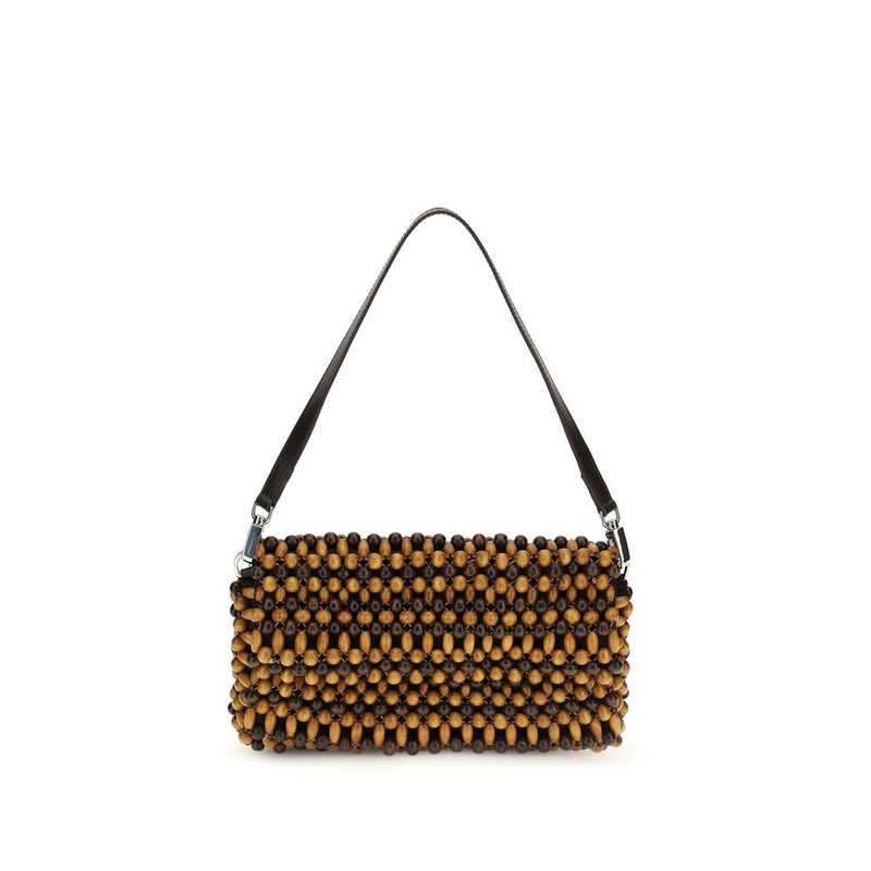 Staud Timmy Brown Wood Shoulder Bag