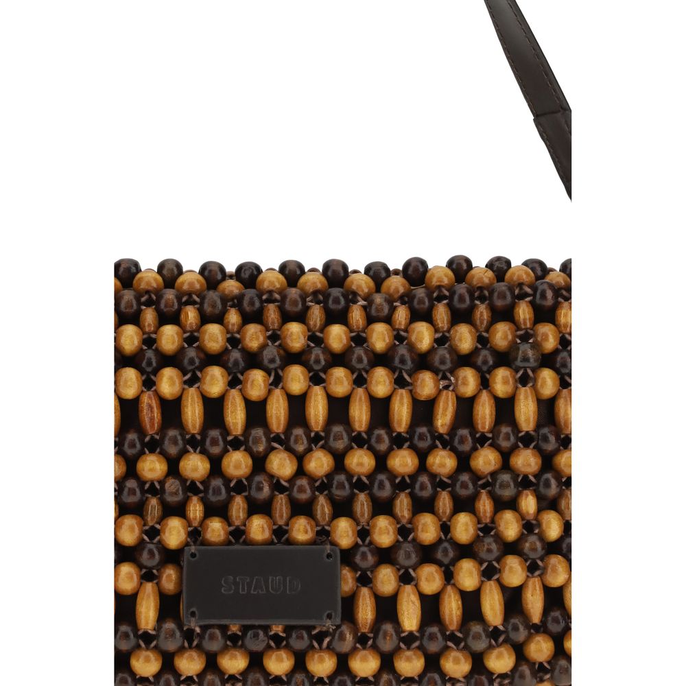 Staud Timmy Brown Wood Shoulder Bag