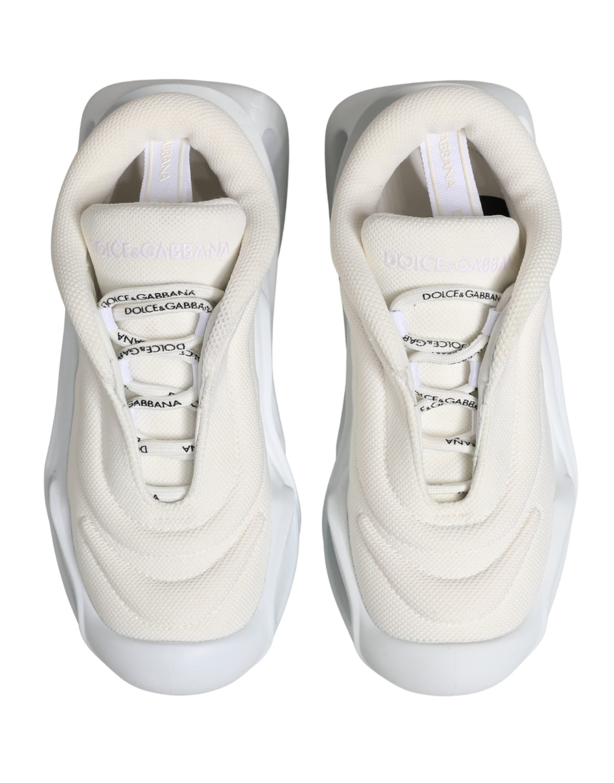 Dolce & Gabbana White Slip On Wave Low Top Sneakers