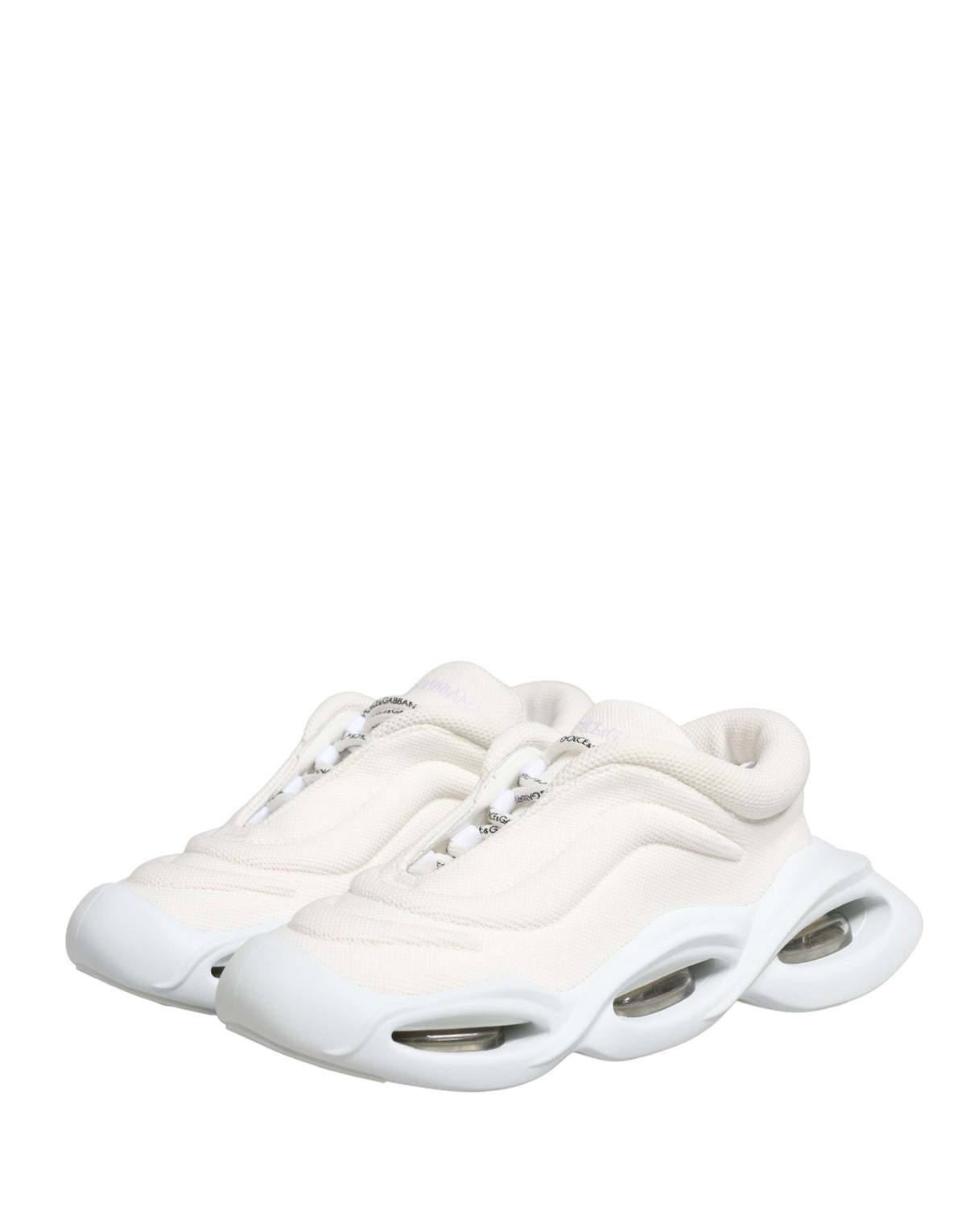 Dolce & Gabbana White Slip On Wave Low Top Sneakers