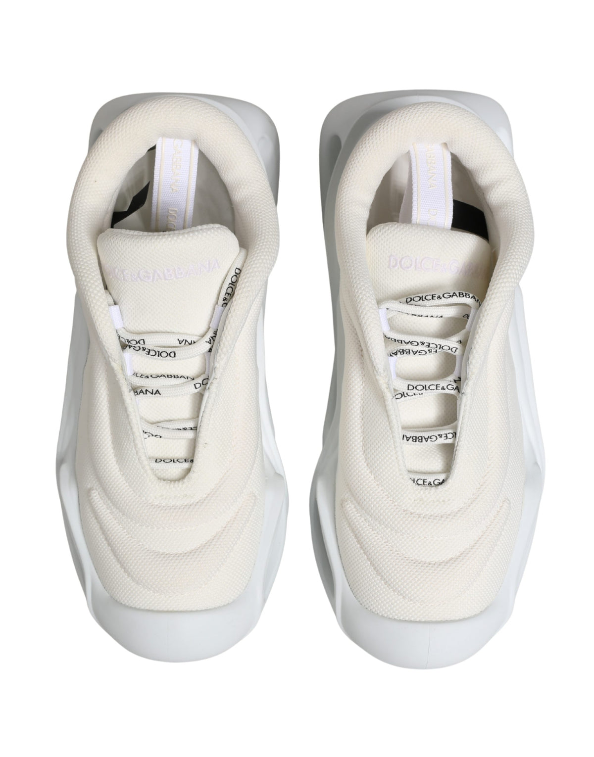 Dolce & Gabbana White Slip On Wave Low Top Sneakers