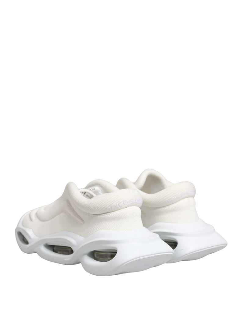 Dolce & Gabbana White Slip On Wave Low Top Sneakers