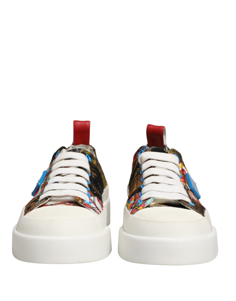 Dolce & Gabbana Multicolor Patchwork Low Top Sneakers