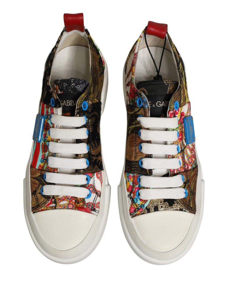 Dolce & Gabbana Multicolor Patchwork Low Top Sneakers