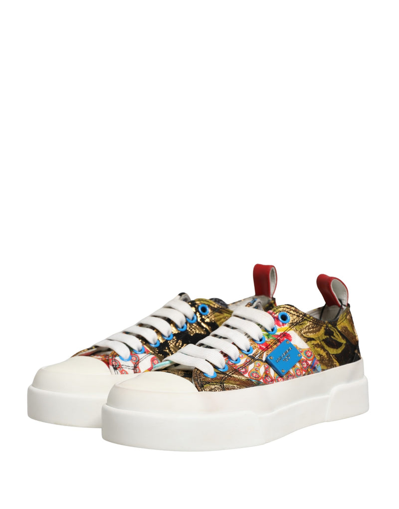 Dolce & Gabbana Multicolor Patchwork Low Top Sneakers