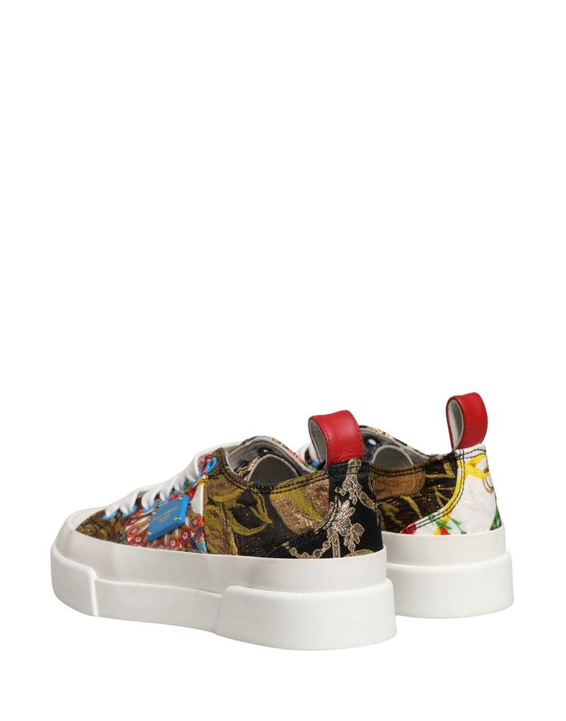 Dolce & Gabbana Multicolor Patchwork Low Top Sneakers