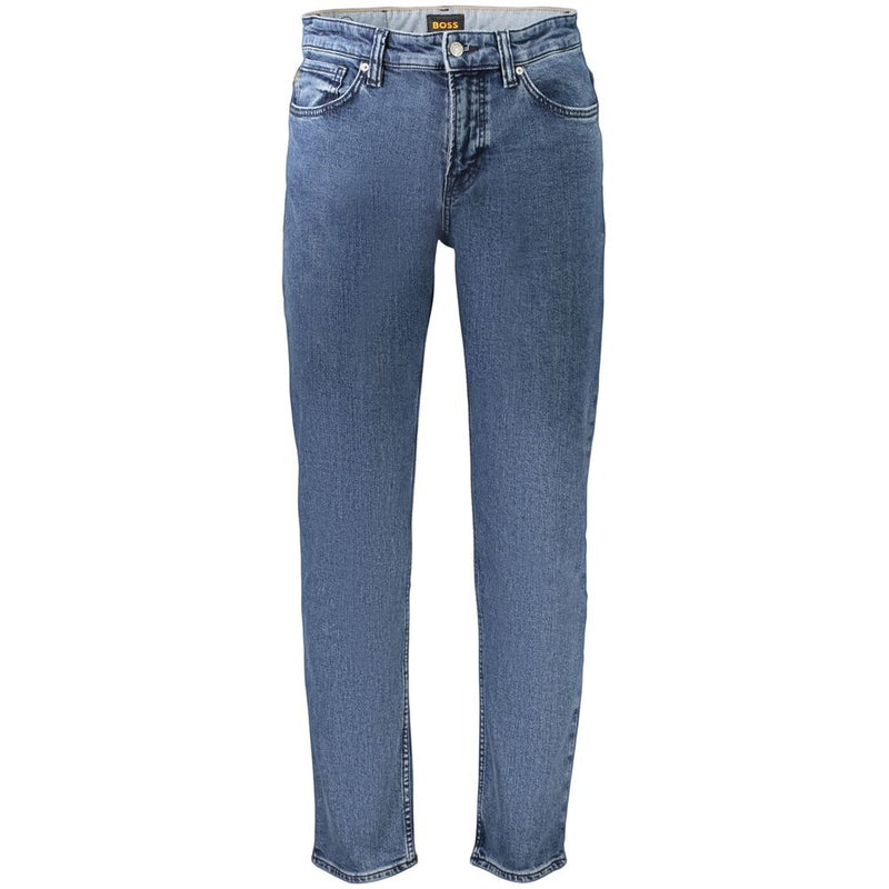 Hugo Boss Blue Cotton Men's Relaxed Fit Jeans