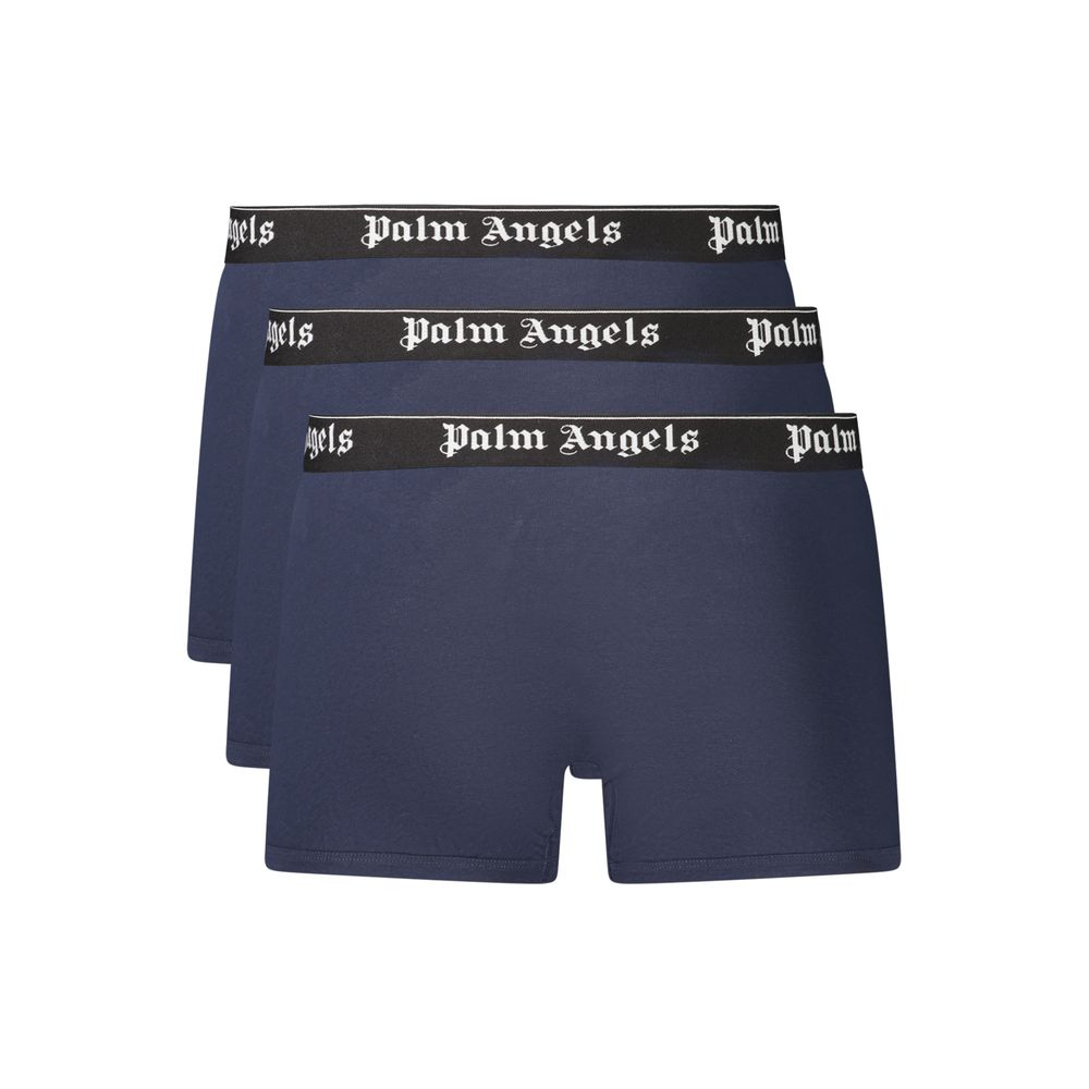 Palm Angels Blue Cotton Men's Boxer Shorts - Classic Fit