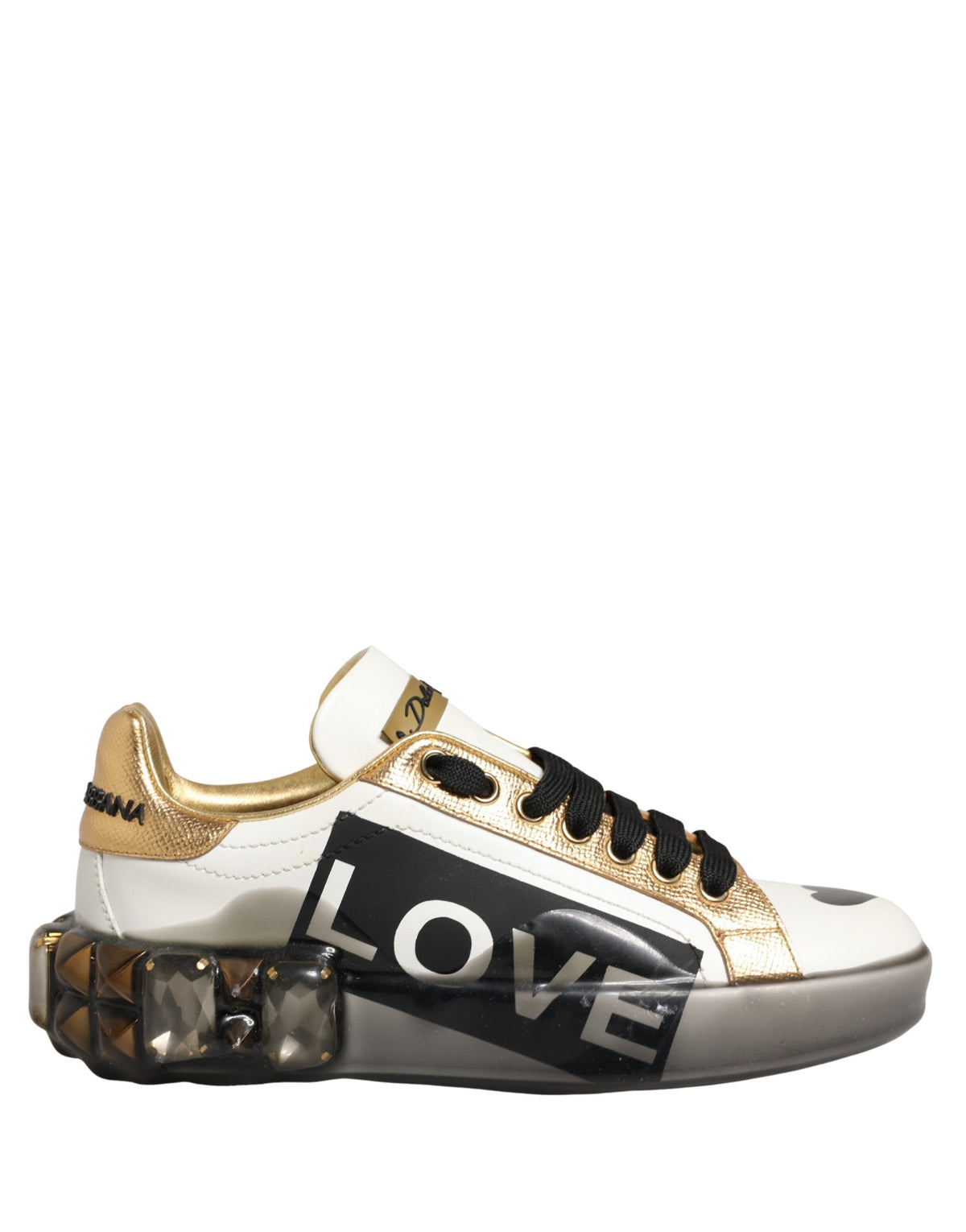 Dolce & Gabbana Multicolor Crystal Studded LOVE Sneakers