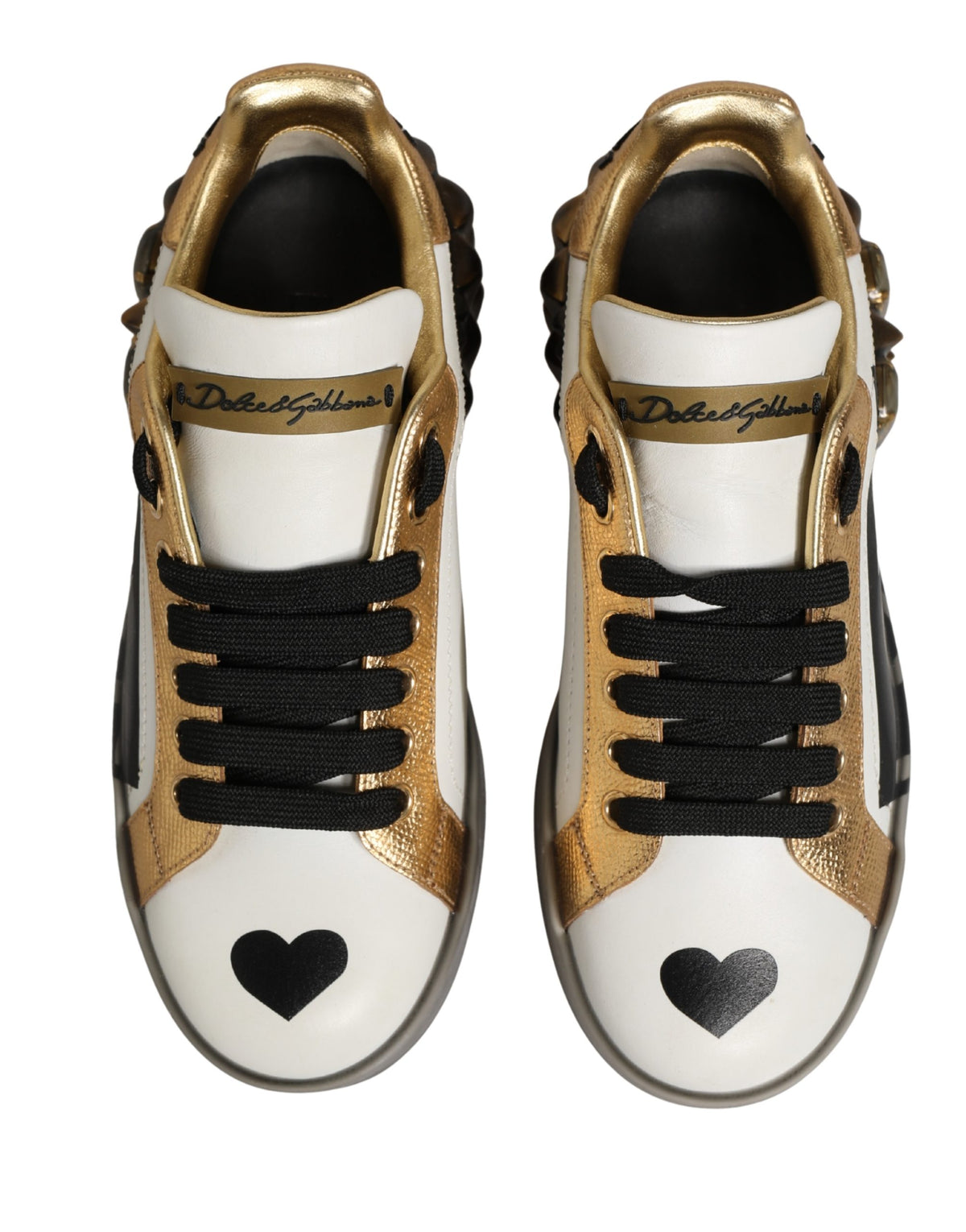 Dolce & Gabbana Multicolor Crystal Studded LOVE Sneakers