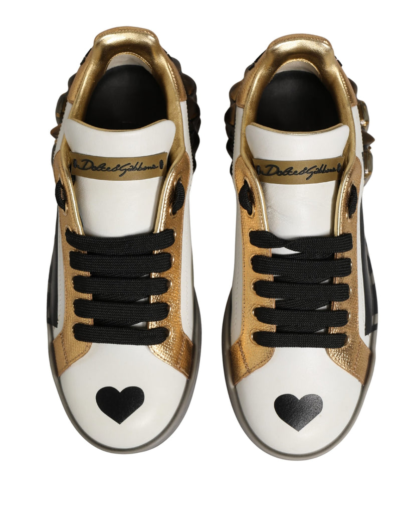 Dolce & Gabbana Multicolor Crystal Studded LOVE Sneakers