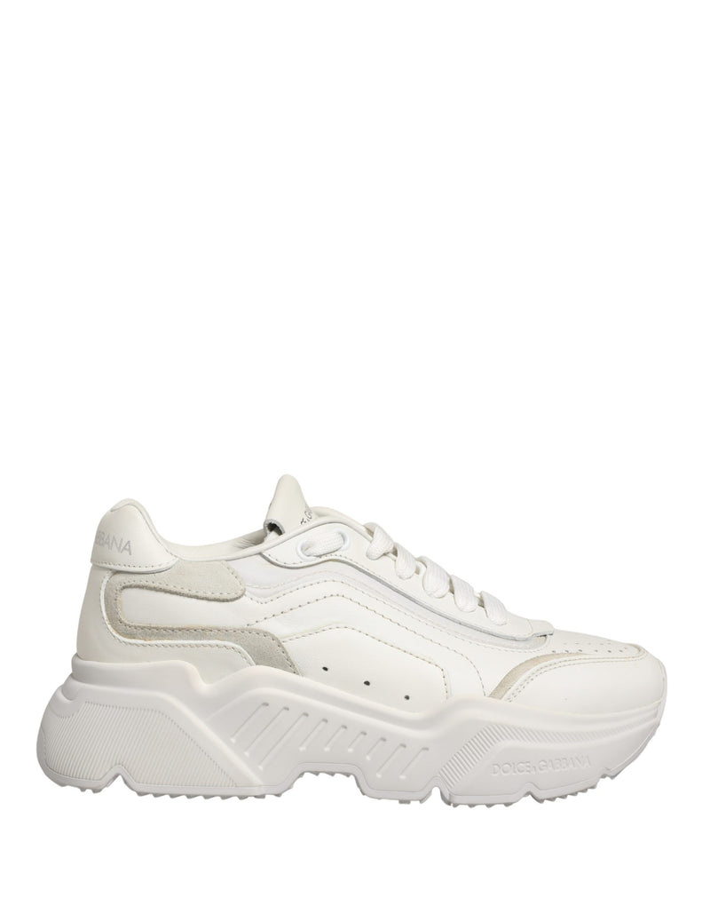 Dolce & Gabbana White Leather Daymaster Low Top Sneakers