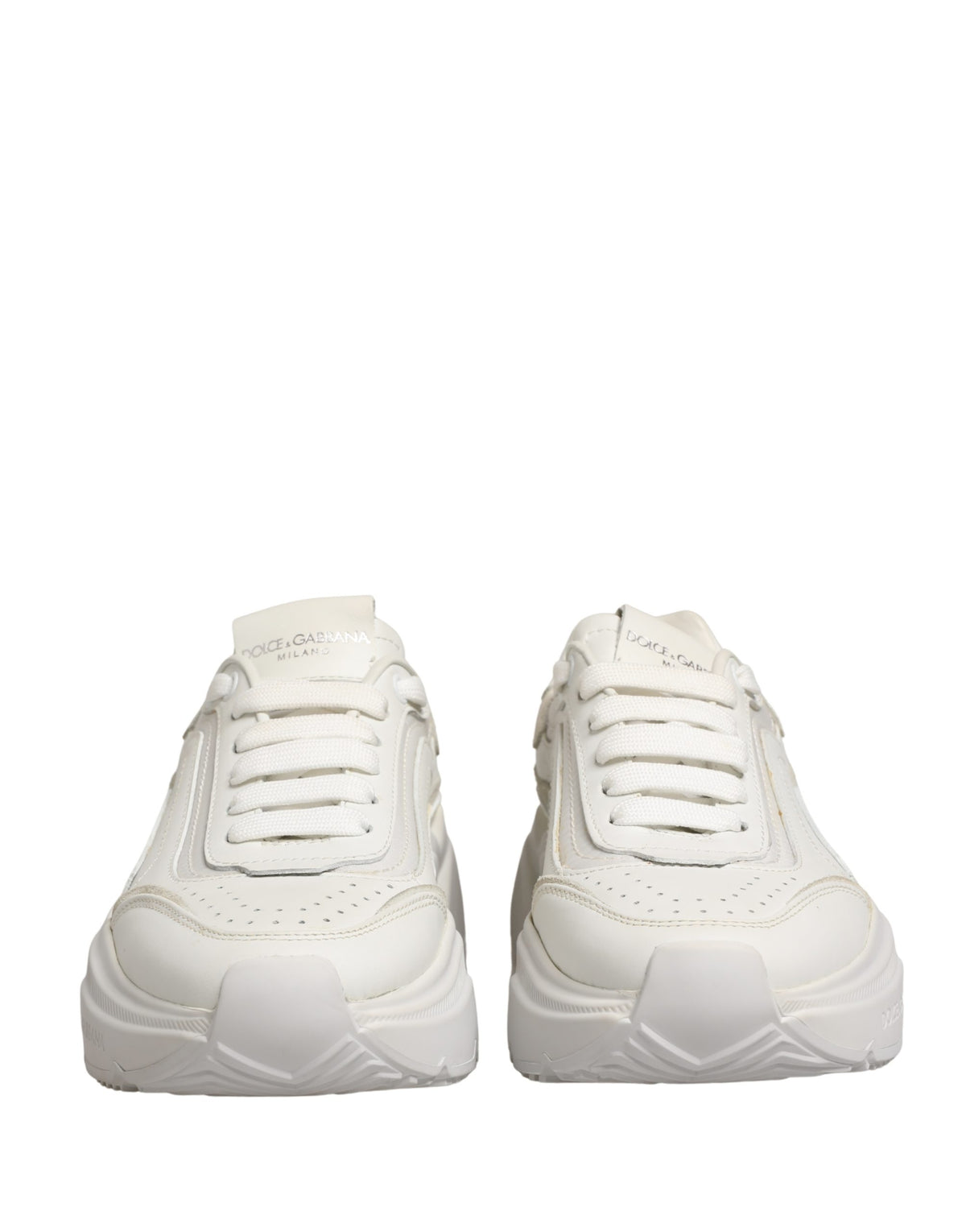 Dolce & Gabbana White Leather Daymaster Low Top Sneakers