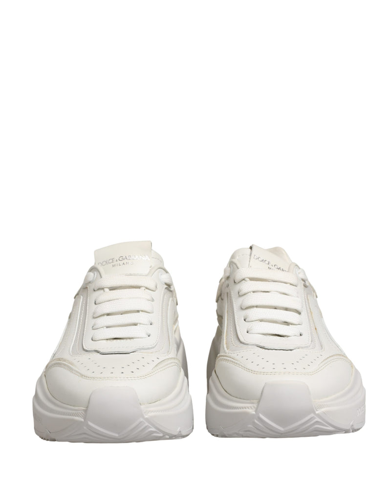 Dolce & Gabbana White Leather Daymaster Low Top Sneakers
