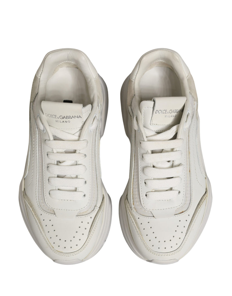 Dolce & Gabbana White Leather Daymaster Low Top Sneakers