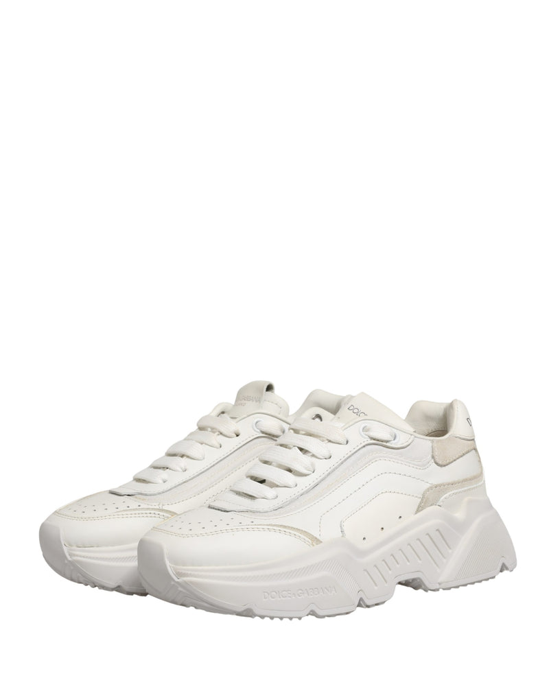 Dolce & Gabbana White Leather Daymaster Low Top Sneakers