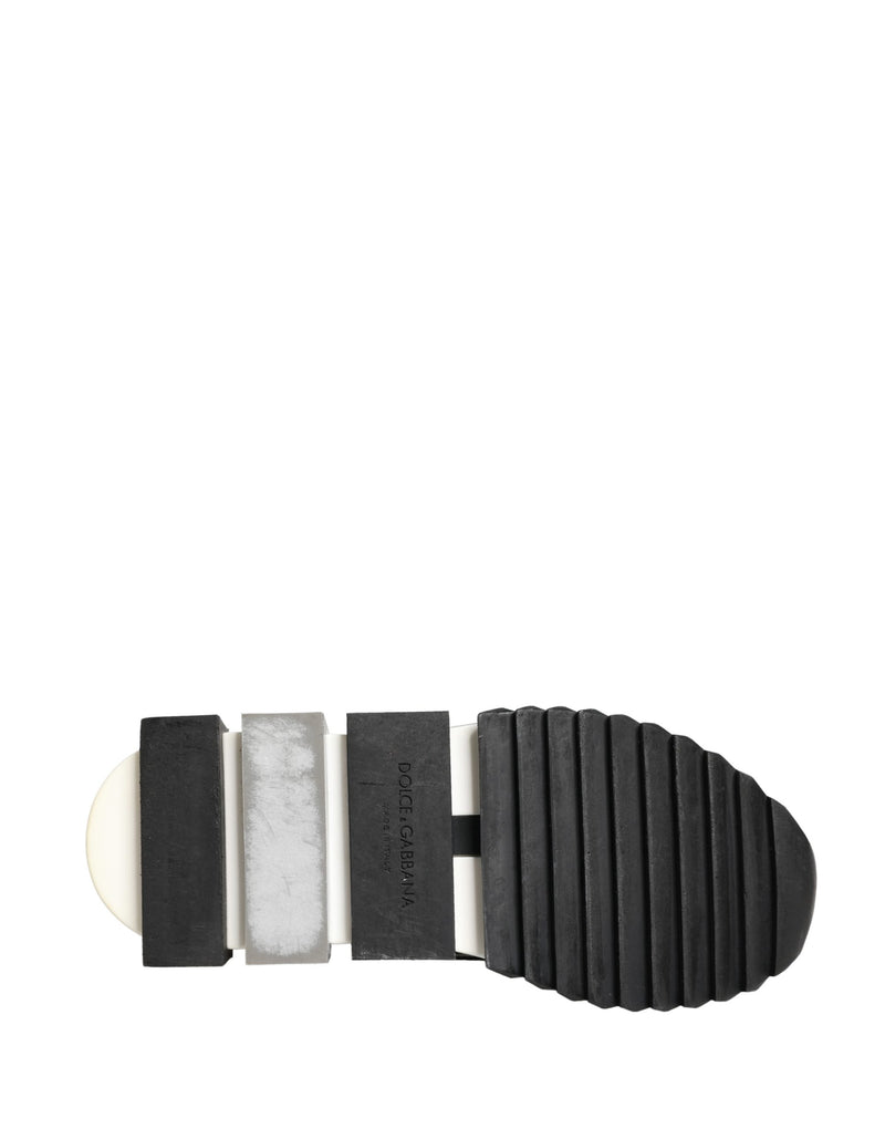 Dolce & Gabbana Silver Crystal Logo Slip On Sorrento Sneakers
