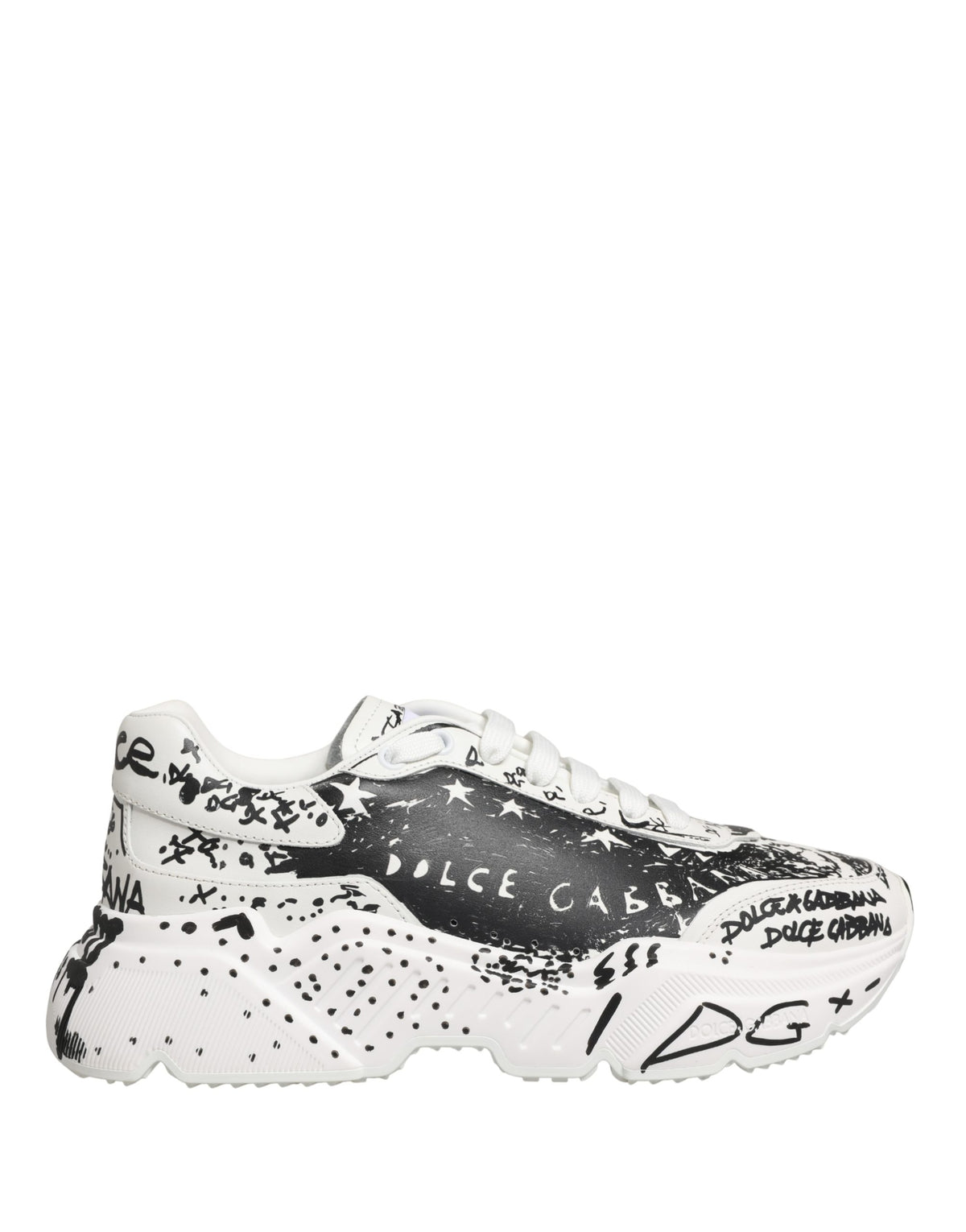 Dolce & Gabbana Daymaster Graffiti Low Top Sneakers - White