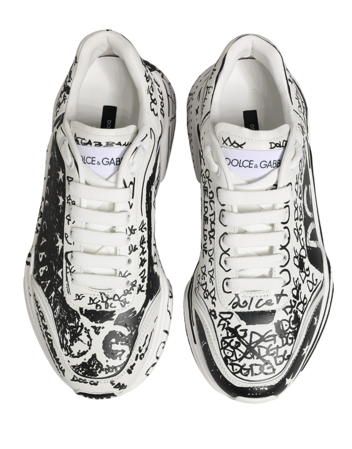 Dolce & Gabbana Daymaster Graffiti Low Top Sneakers - White