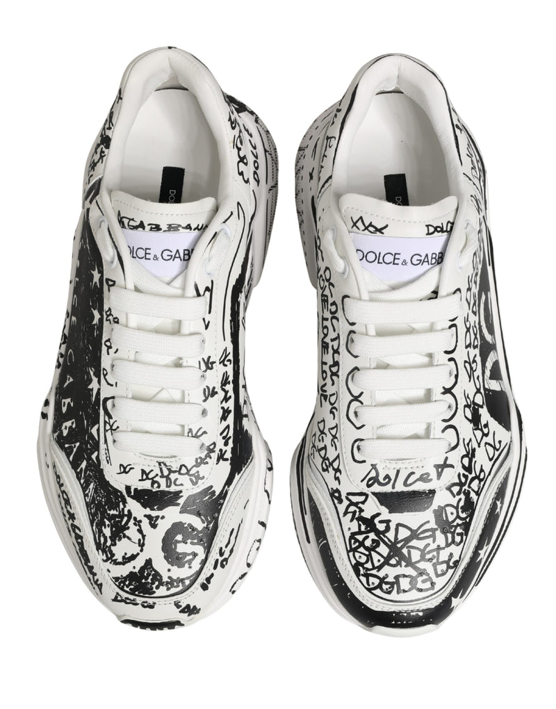 Dolce & Gabbana Daymaster Graffiti Low Top Sneakers - White