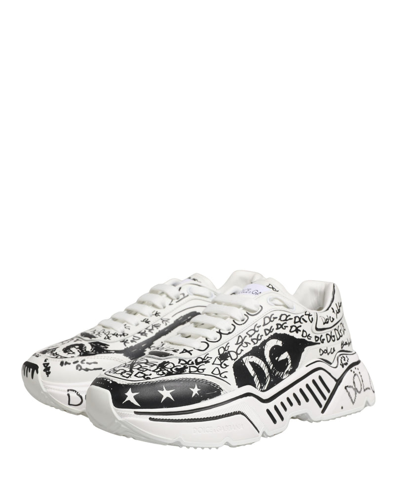 Dolce & Gabbana Daymaster Graffiti Low Top Sneakers - White