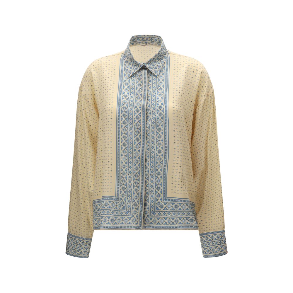 Ermanno Scervino Beige Silk Pattern Shirt - Elegant Design