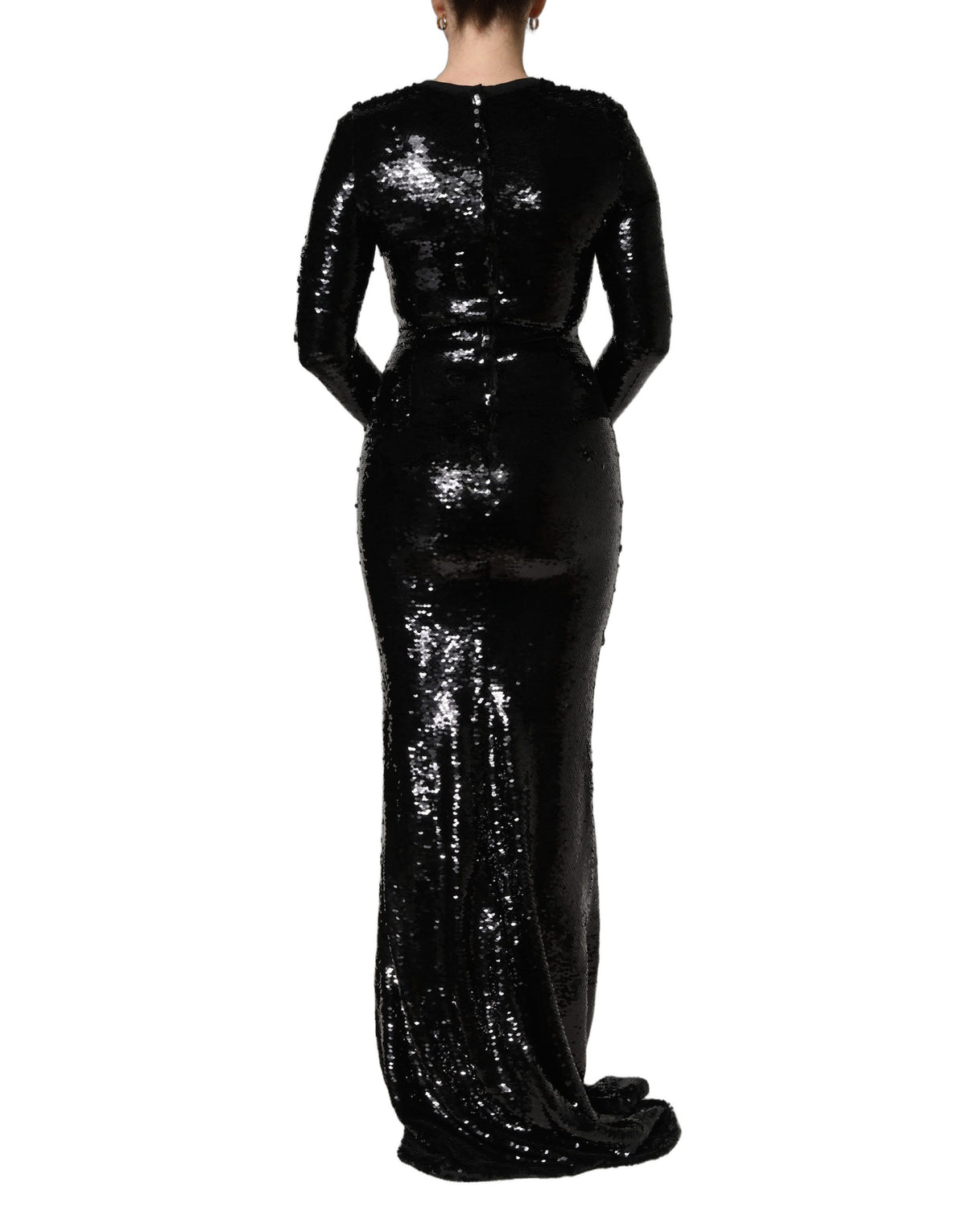 Dolce & Gabbana Black Bodycon Mermaid Sequinned Gown Dress