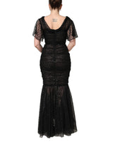 Dolce & Gabbana Black Sequinned Mermaid Evening Gown Dress
