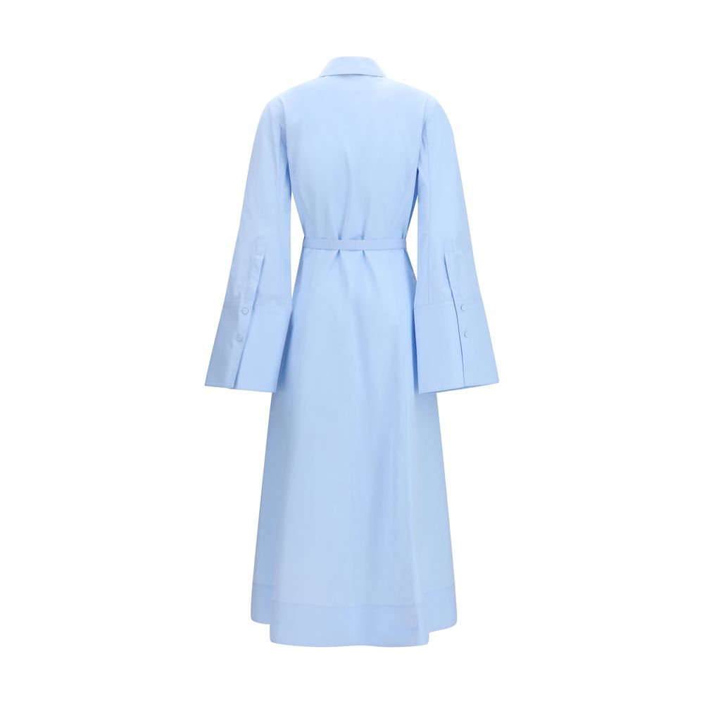 Gabriela Hearst Carmina Blue Cotton Shirtdress
