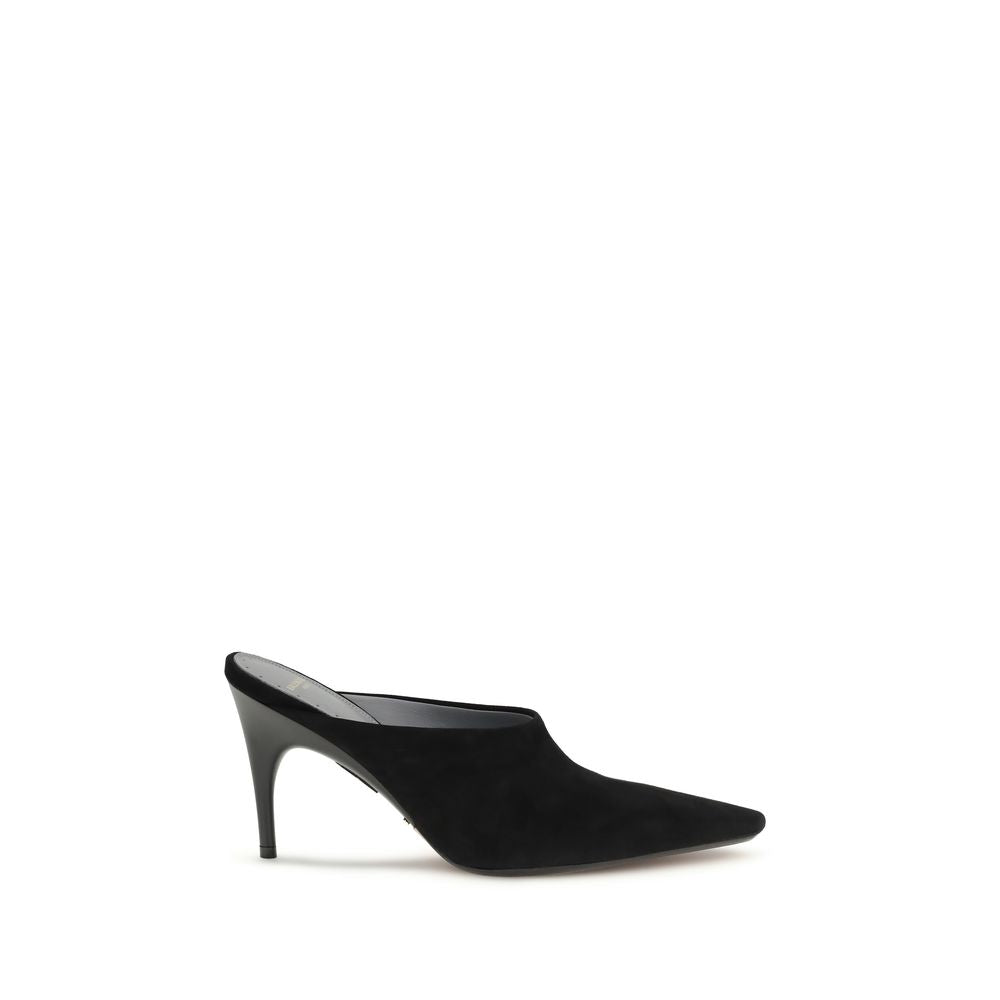 Balenciaga Duchesse Black Suede Leather Mules