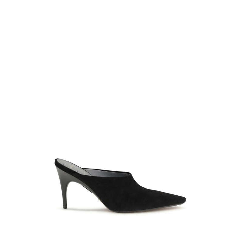 Balenciaga Duchesse Black Suede Leather Mules
