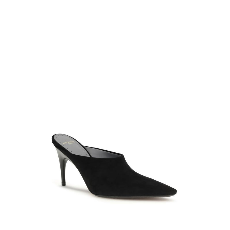 Balenciaga Duchesse Black Suede Leather Mules