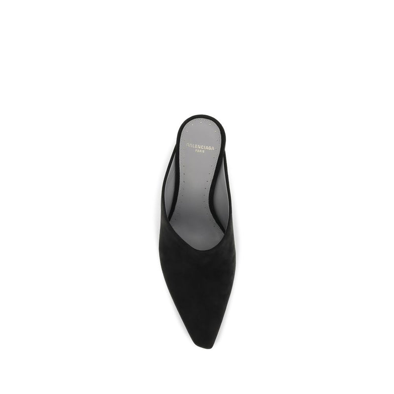 Balenciaga Duchesse Black Suede Leather Mules