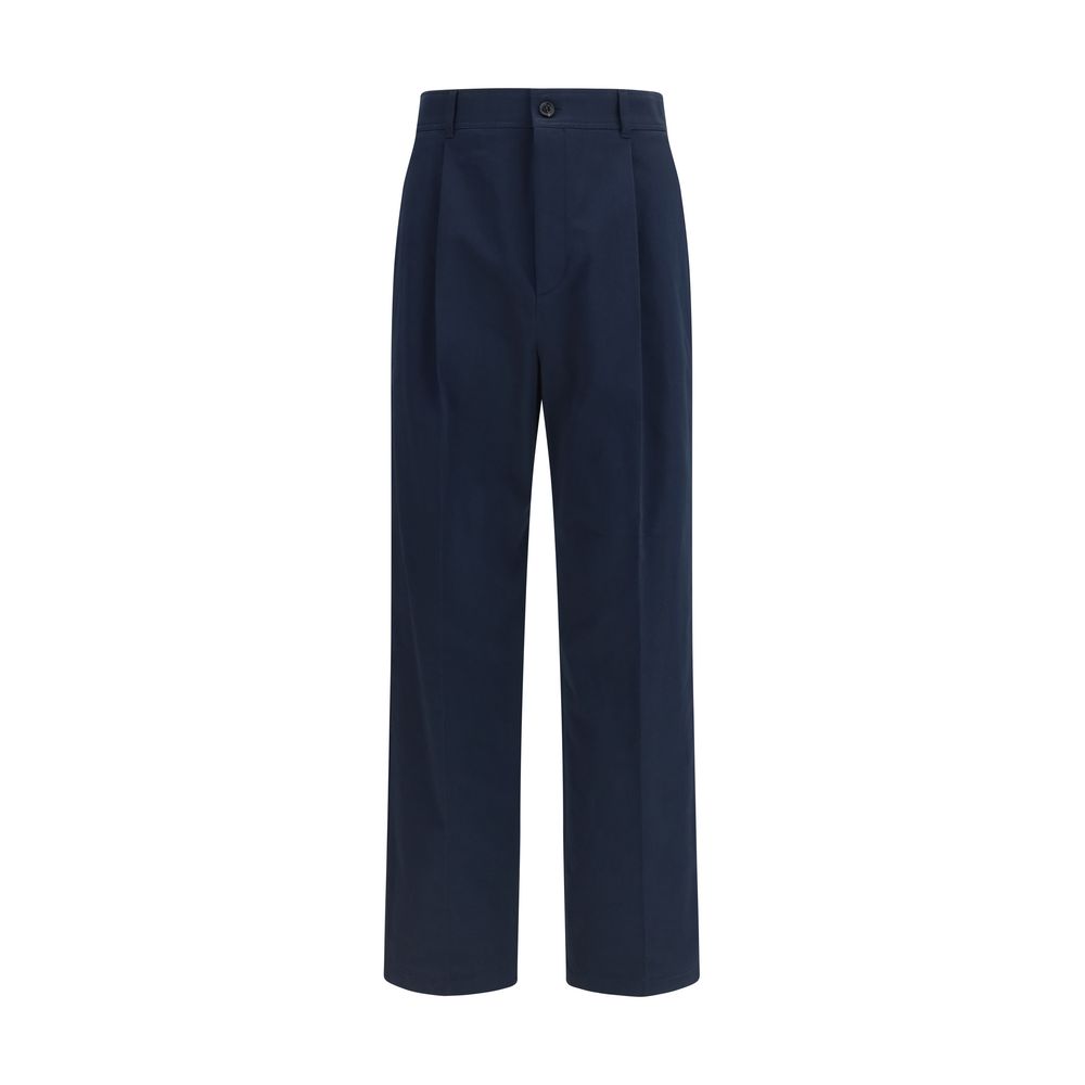 Valentino Garavani Blue Cotton Casual Pants for Men