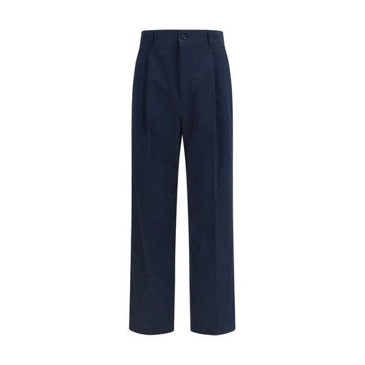 Pantalon Casual en Coton Bleu Valentino pour Homme