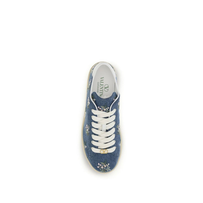 Valentino Garavani Royco Blue Fabric Low Top Sneakers