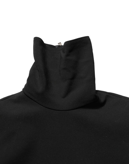 Dolce & Gabbana Black Long Sleeves Sheath Maxi Dress