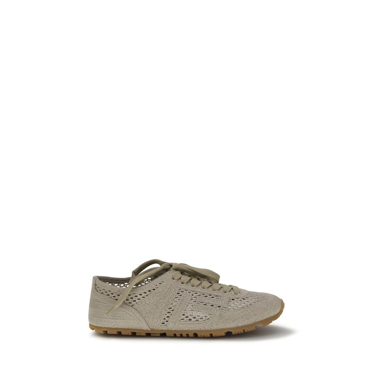 Balmain Racer 45 Beige Cotton Athletic Sneakers