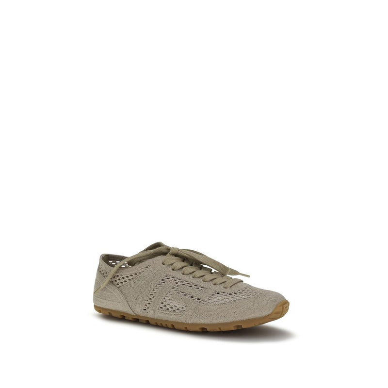 Balmain Racer 45 Beige Cotton Athletic Sneakers