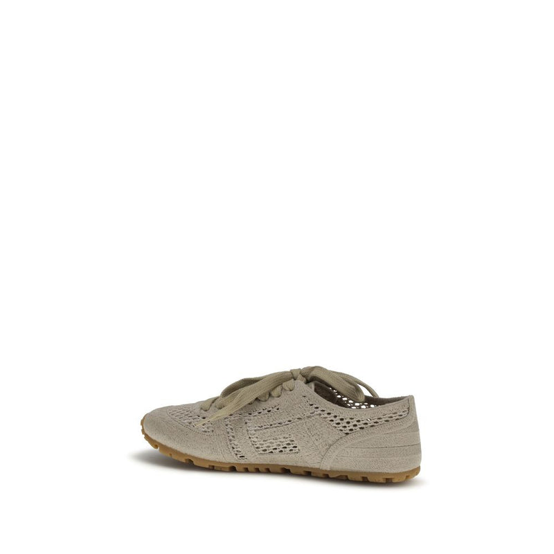 Balmain Racer 45 Beige Cotton Athletic Sneakers