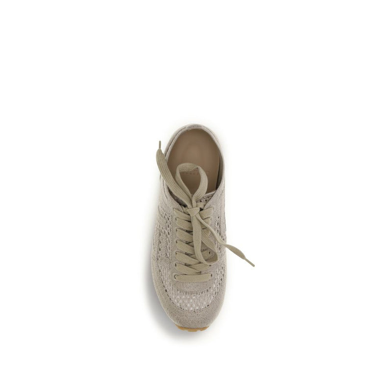 Balmain Racer 45 Beige Cotton Athletic Sneakers